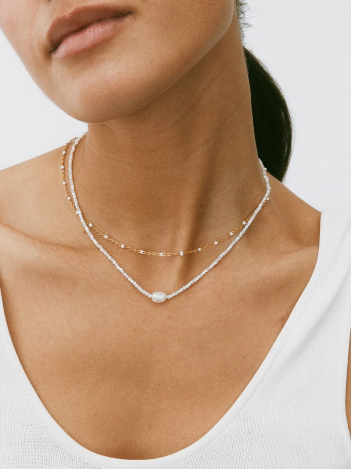 Perlina chain necklace white gold