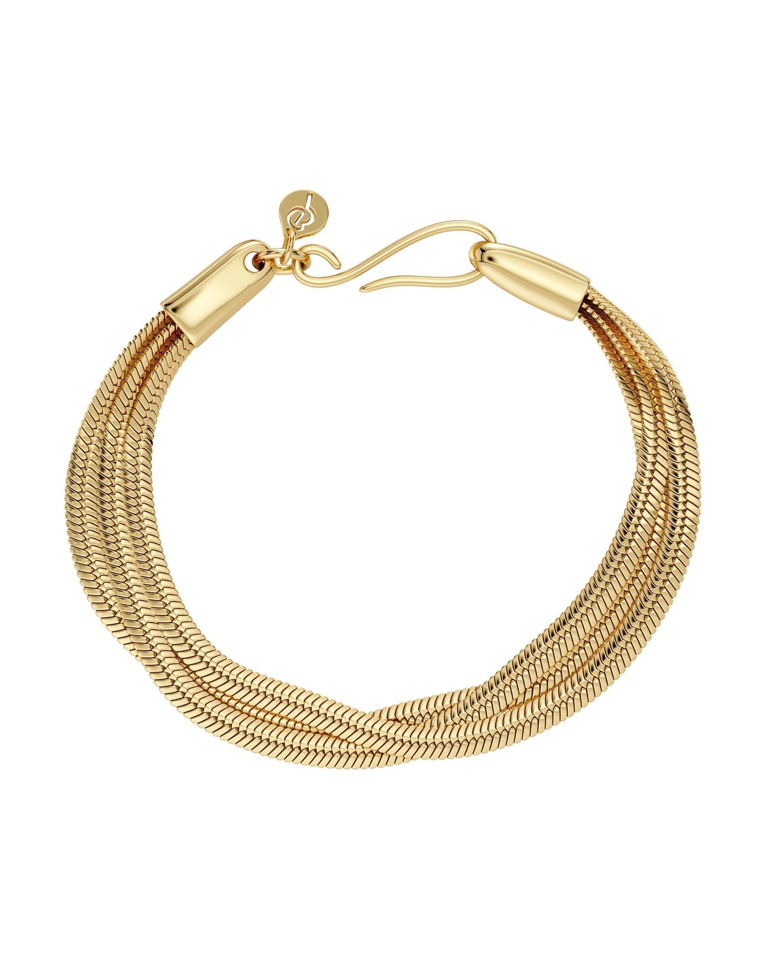 Herringbone triple bracelet gold S