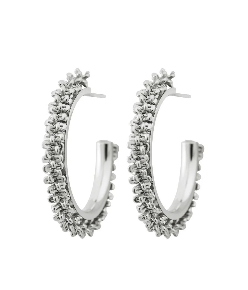 Tinsel earrings creole steel