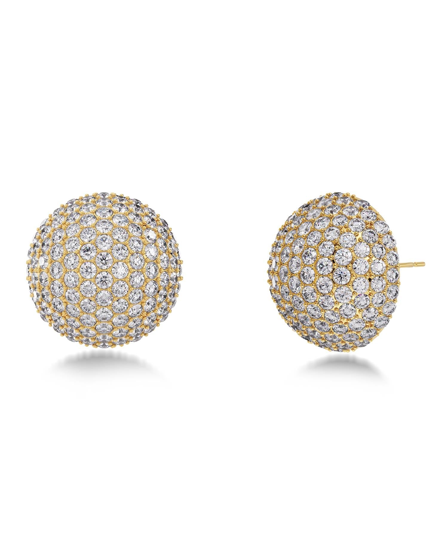 Bead sparkle studs gold