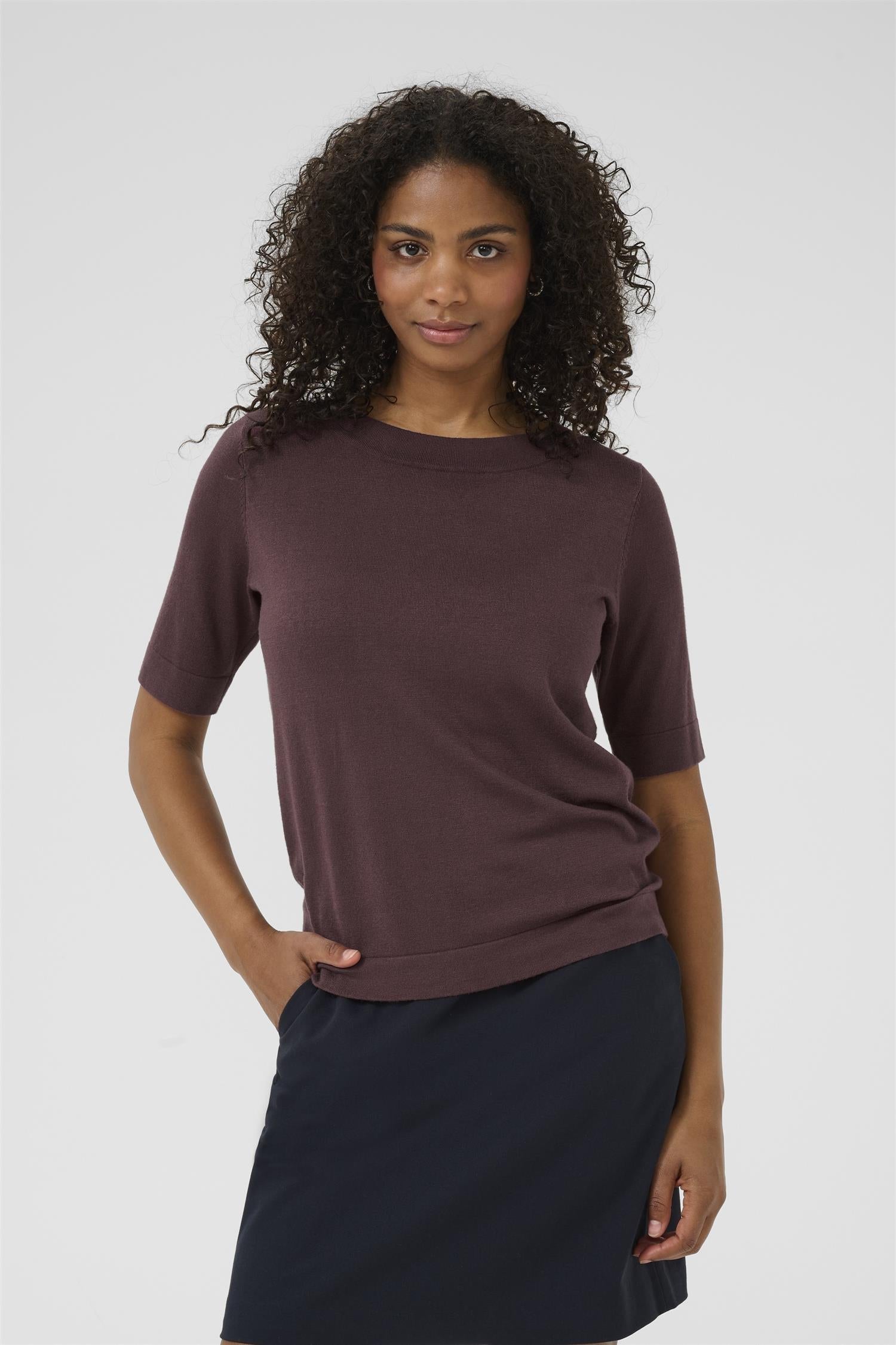 Lizza boatneck solid pullover