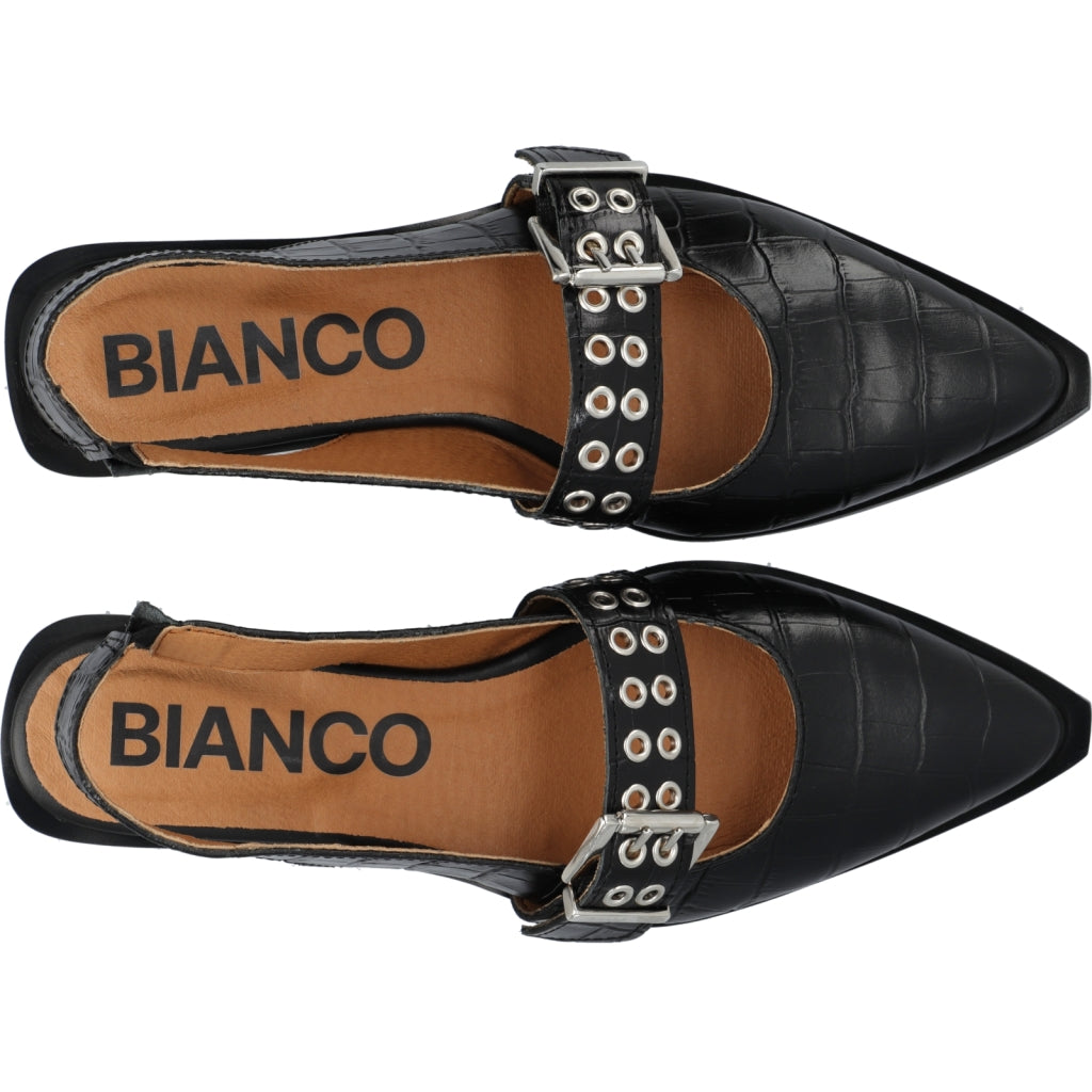 Victoria single buckle slingback croco
