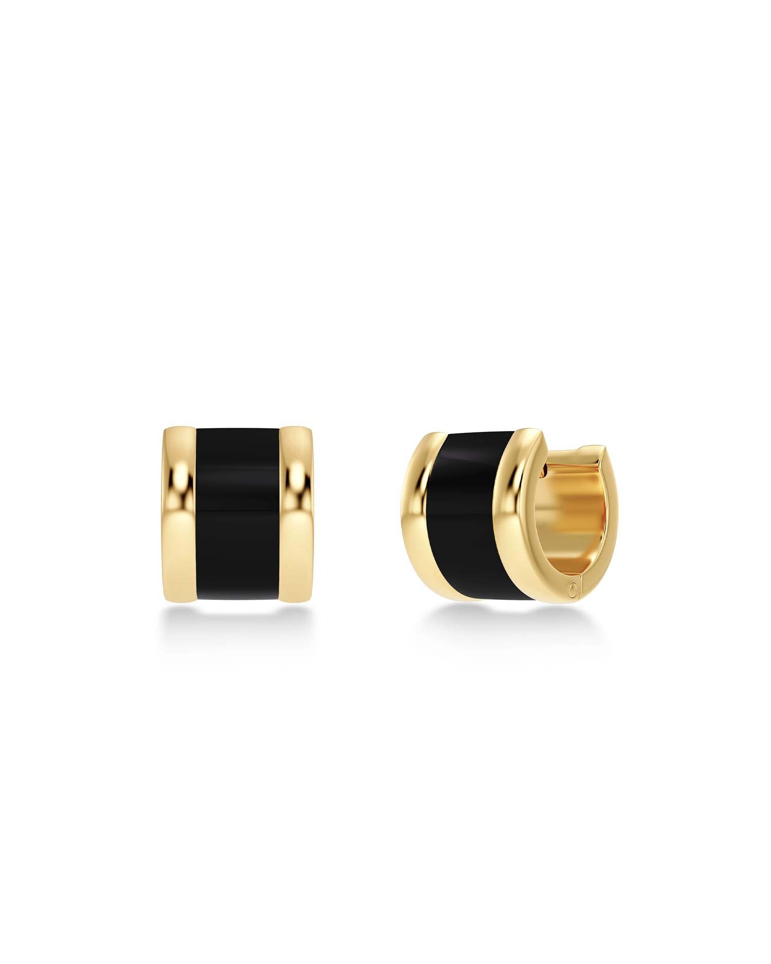 Frame enamel hoops black gold