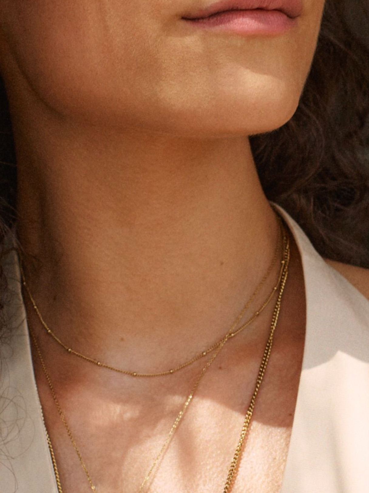 Beaded chain necklace gold