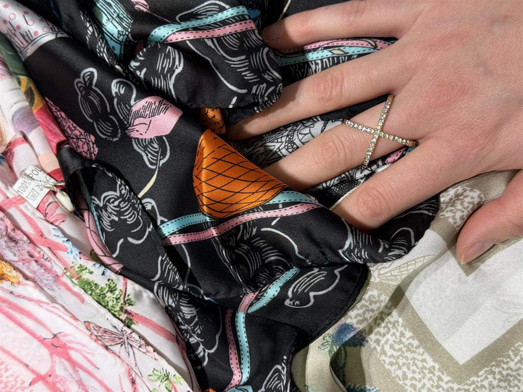 Skjerf ring m/strass