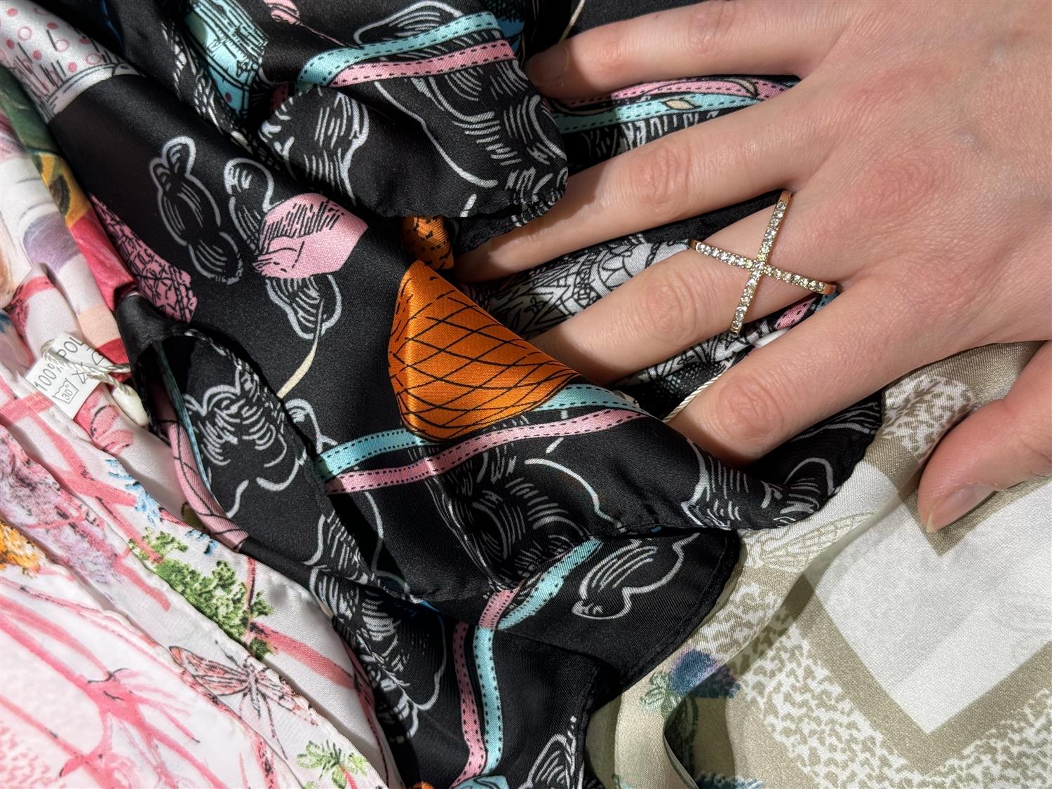 Skjerf ring m/strass