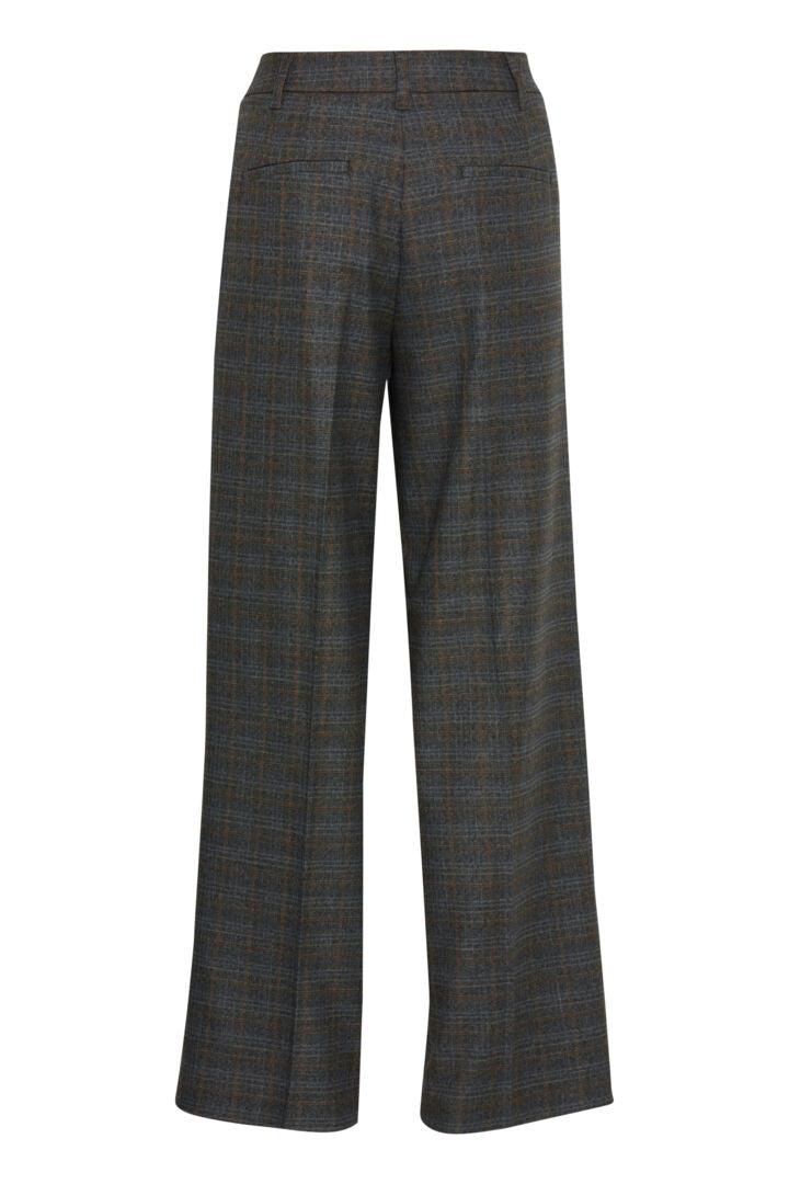 Bindy HW check wide pants