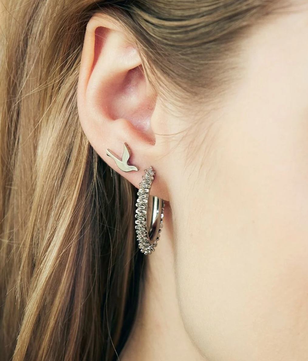 Tinsel earrings creole steel