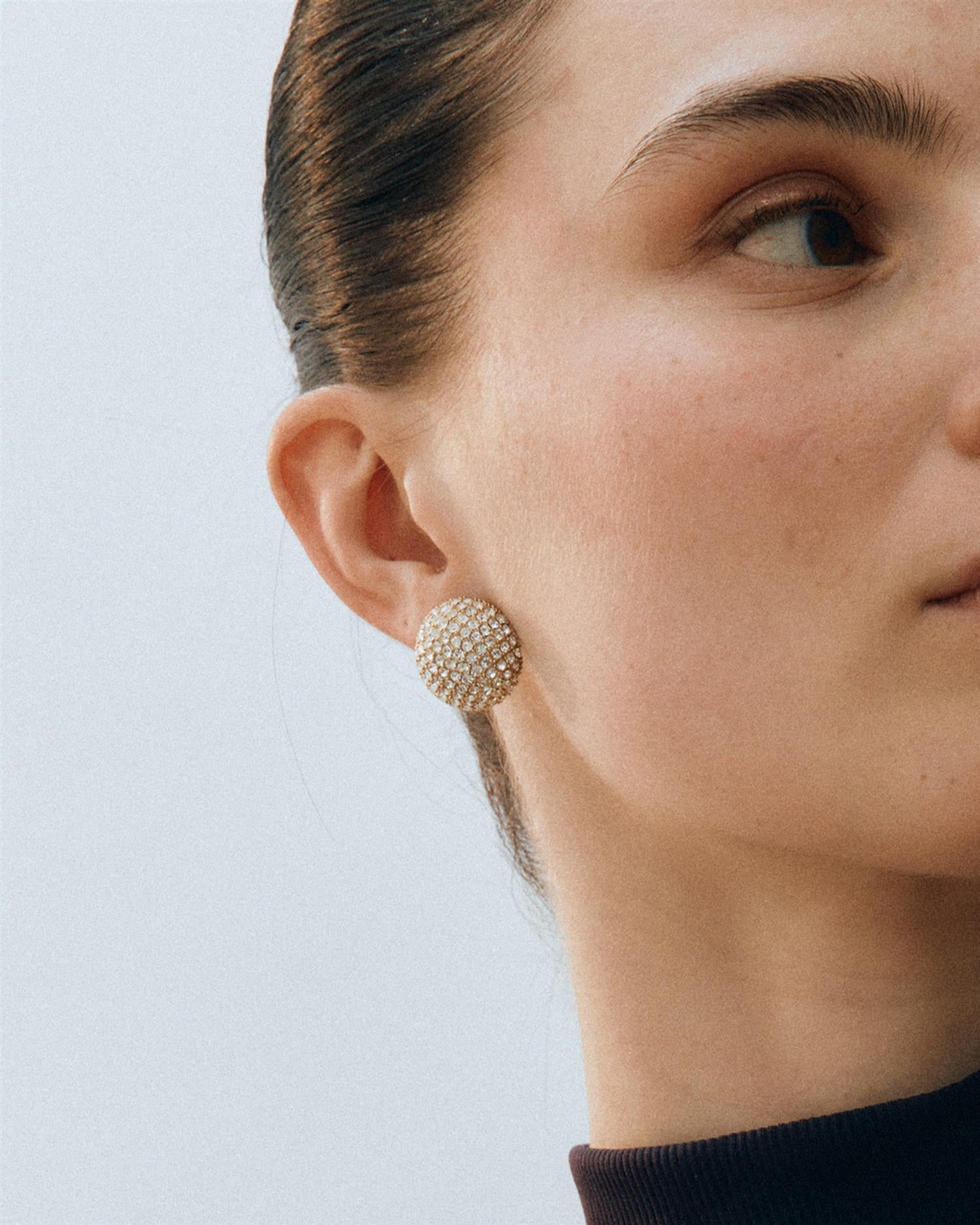 Bead sparkle studs gold