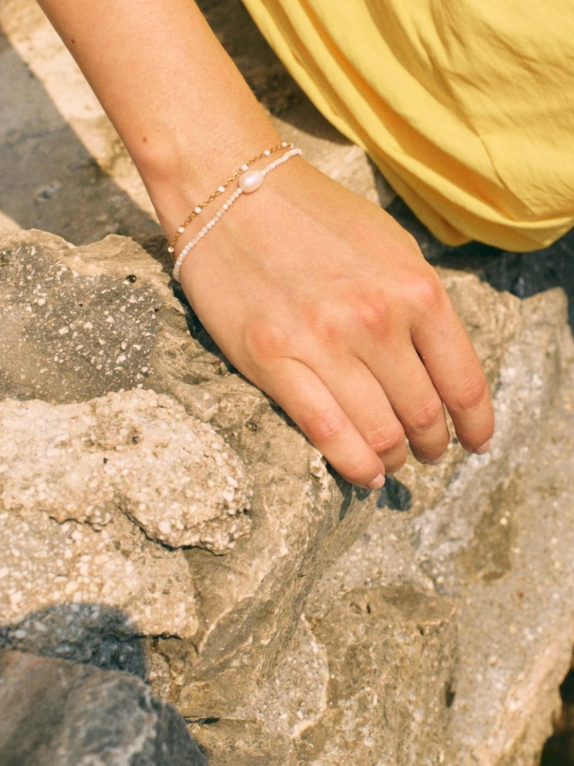 Perlina chain bracelet white gold