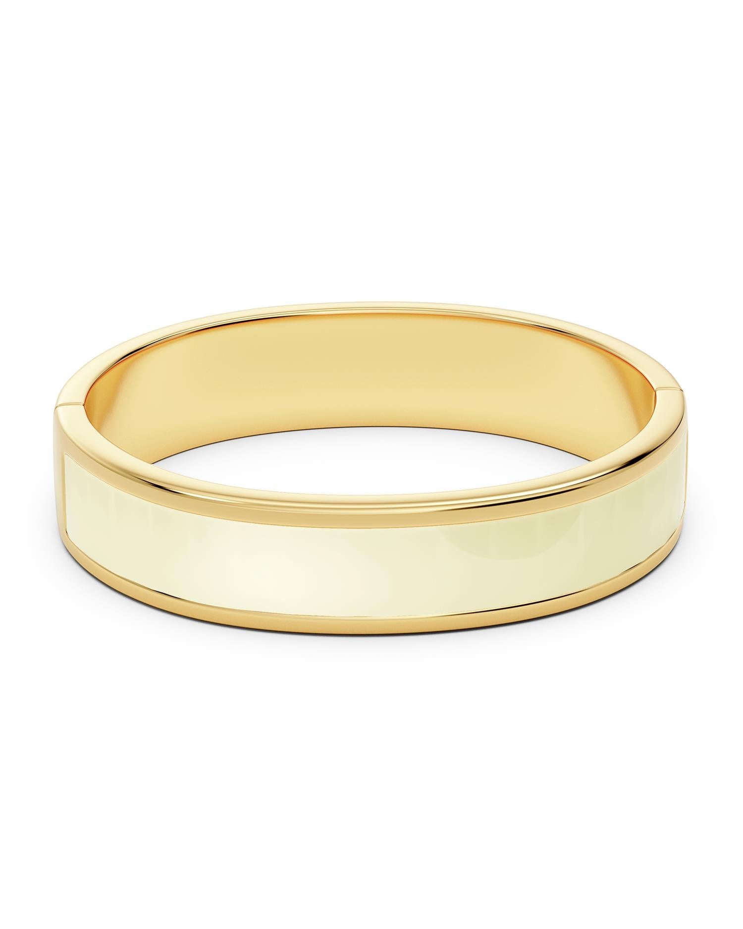 Frame enamel bangle offwhite gold