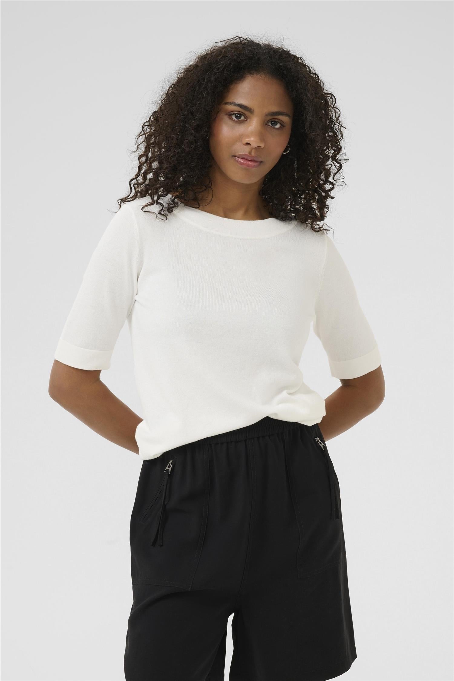 Lizza boatneck solid pullover